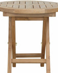 20" Natural Rounded Solid Wood Folding Outdoor Side Table