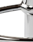 White And Silver Faux Leather And Metal Low Back Adjustable Height Bar Chair