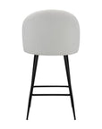 Set of Two 26" White And Black Fabric And Metal Low Back Counter Height Bar Chairs