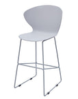 Set of Two 26" Gray Heavy Duty Plastic And Metal Low Back Counter Height Bar Chairs