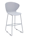 Set of Two 26" Gray Heavy Duty Plastic And Metal Low Back Counter Height Bar Chairs