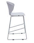 Set of Two 26" Gray Heavy Duty Plastic And Metal Low Back Counter Height Bar Chairs