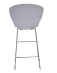 Set of Two 26" Gray Heavy Duty Plastic And Metal Low Back Counter Height Bar Chairs