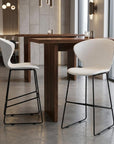 Set of Two 26" Gray Heavy Duty Plastic And Metal Low Back Counter Height Bar Chairs
