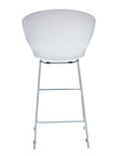 Set of Two 26" White And Silver Heavy Duty Plastic And Metal Low Back Counter Height Bar Chairs