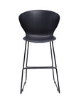 Set of Two 30" Black Heavy Duty Plastic And Metal Low Back Bar Height Bar Chairs
