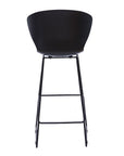 Set of Two 30" Black Heavy Duty Plastic And Metal Low Back Bar Height Bar Chairs