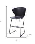 Set of Two 30" Black Heavy Duty Plastic And Metal Low Back Bar Height Bar Chairs