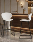 Set of Two 26" Gray Heavy Duty Plastic And Metal Low Back Counter Height Bar Chairs