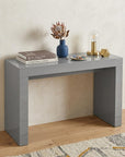 47" Gray Wood Block Console Table