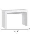 47" White Wood Block Console Table
