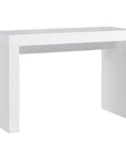 47" White Wood Block Console Table