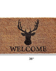 24" X 36" Natural and Black Coir Stag Welcome Outdoor Door Mat