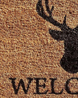 24" X 36" Natural and Black Coir Stag Welcome Outdoor Door Mat