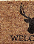 24" X 36" Natural and Black Coir Stag Welcome Outdoor Door Mat