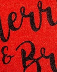 24" X 36" Red and Black Coir Merry and Bright Outdoor Christmas Door Mat