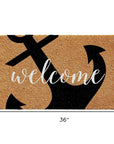 24" X 36" Natural and Black Coir Anchor Welcome Outdoor Door Mat