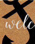 24" X 36" Natural and Black Coir Anchor Welcome Outdoor Door Mat