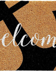 24" X 36" Natural and Black Coir Anchor Welcome Outdoor Door Mat