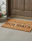 24" X 36" Natural Black and White Coir Happy Holidays Outdoor Christmas Door Mat