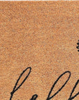 24" X 36" Natural and Black Coir Floral Hello Outdoor Door Mat