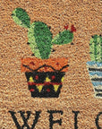 24" X 36" Natural Green and Black Coir Cactus Welcome Outdoor Door Mat