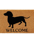 24" X 36" Natural and Black Coir Dachshund Welcome Outdoor Door Mat