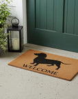 24" X 36" Natural and Black Coir Dachshund Welcome Outdoor Door Mat