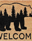 24" X 36" Natural and Black Coir Bear Welcome Outdoor Door Mat