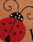 24" X 36" Natural Black and Red Coir Ladybug Welcome Outdoor Door Mat