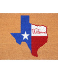 24" X 36" Natural Red White and Blue Coir Texas Outdoor Door Mat
