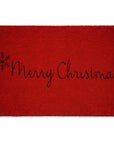 24" X 36" Red and Black Coir Merry Christmas Outdoor Christmas Door Mat