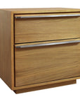 24" Natural Solid and Manufactured Wood Two Drawer Nightstand