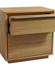 24" Natural Solid and Manufactured Wood Two Drawer Nightstand