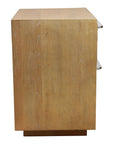 24" Natural Solid and Manufactured Wood Two Drawer Nightstand
