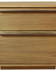 24" Natural Solid and Manufactured Wood Two Drawer Nightstand