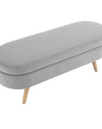 44" Gray and Brown Linen Upholstered Storage Bench with Flip Top