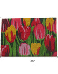 24" X 36" Red and Green Coir Floral Outdoor Spring Door Mat