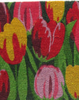 24" X 36" Red and Green Coir Floral Outdoor Spring Door Mat