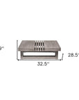 33" Gray Solid Wood Outdoor Coffee Table