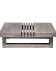 33" Gray Solid Wood Outdoor Coffee Table