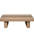 33" Natural Solid Wood Outdoor Coffee Table