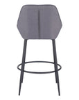 Set of Two 30" Gray And Black Fabric And Steel Bar Height Bar Chairs