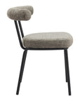 Set of Two Green and Black Upholstered Chenille Open Back Dining Side Chairs
