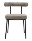 Set of Two Green and Black Upholstered Chenille Open Back Dining Side Chairs