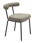 Set of Two Green and Black Upholstered Chenille Open Back Dining Side Chairs