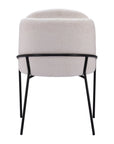 Set of Two Ivory And Black Faux Shearling And Steel Dining Side Chairs