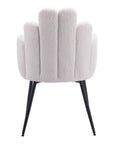Set of Two Ivory And Black Tufted Boucle And Steel Dining Arm Chairs
