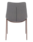Set of Two Slate Gray And Brown Fabric And Wood And Steel Dining Side Chairs