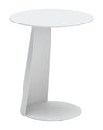 16" White Aluminum Rounded Outdoor Side Table